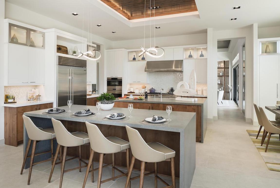 Luxe kitchen layout highlighted by double island design