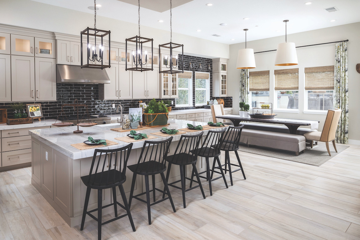 Kitchen layout featuring spacious island and breakfast nook design