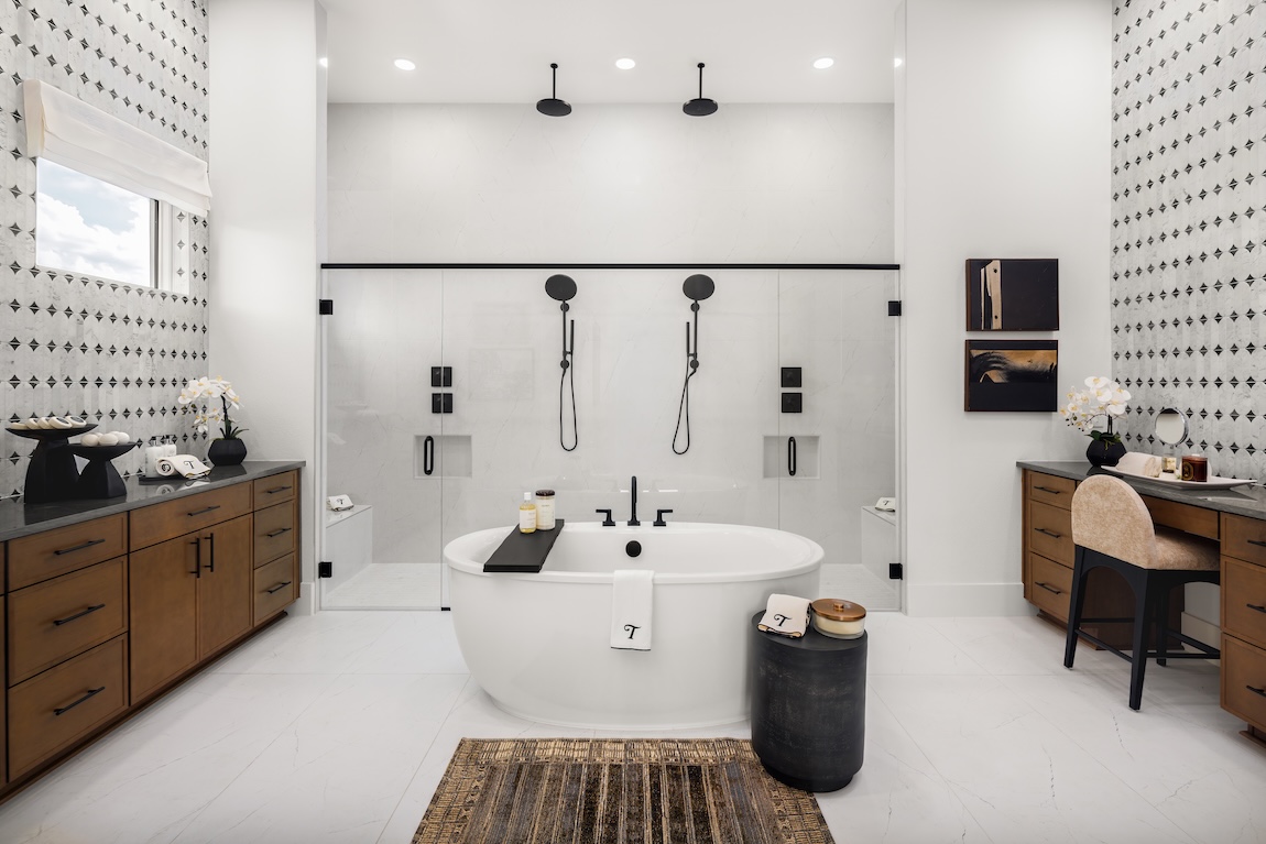 primary bathroom with dual showers