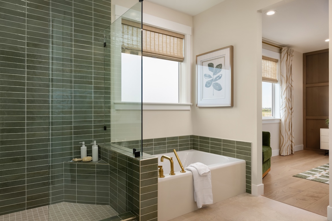 green tile bathroom