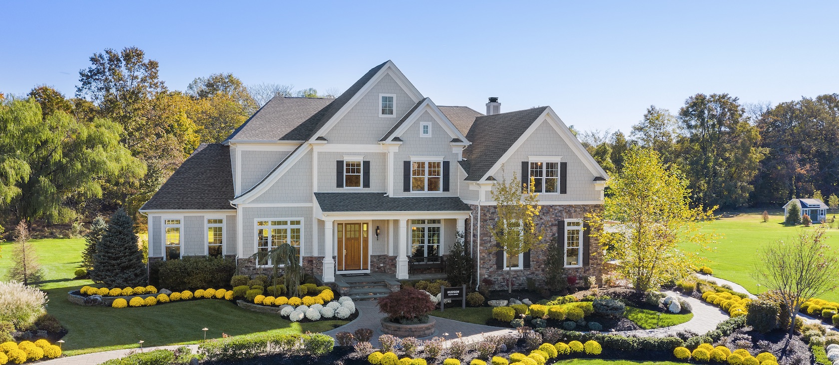 Home exterior with landscaping in New Jersey.