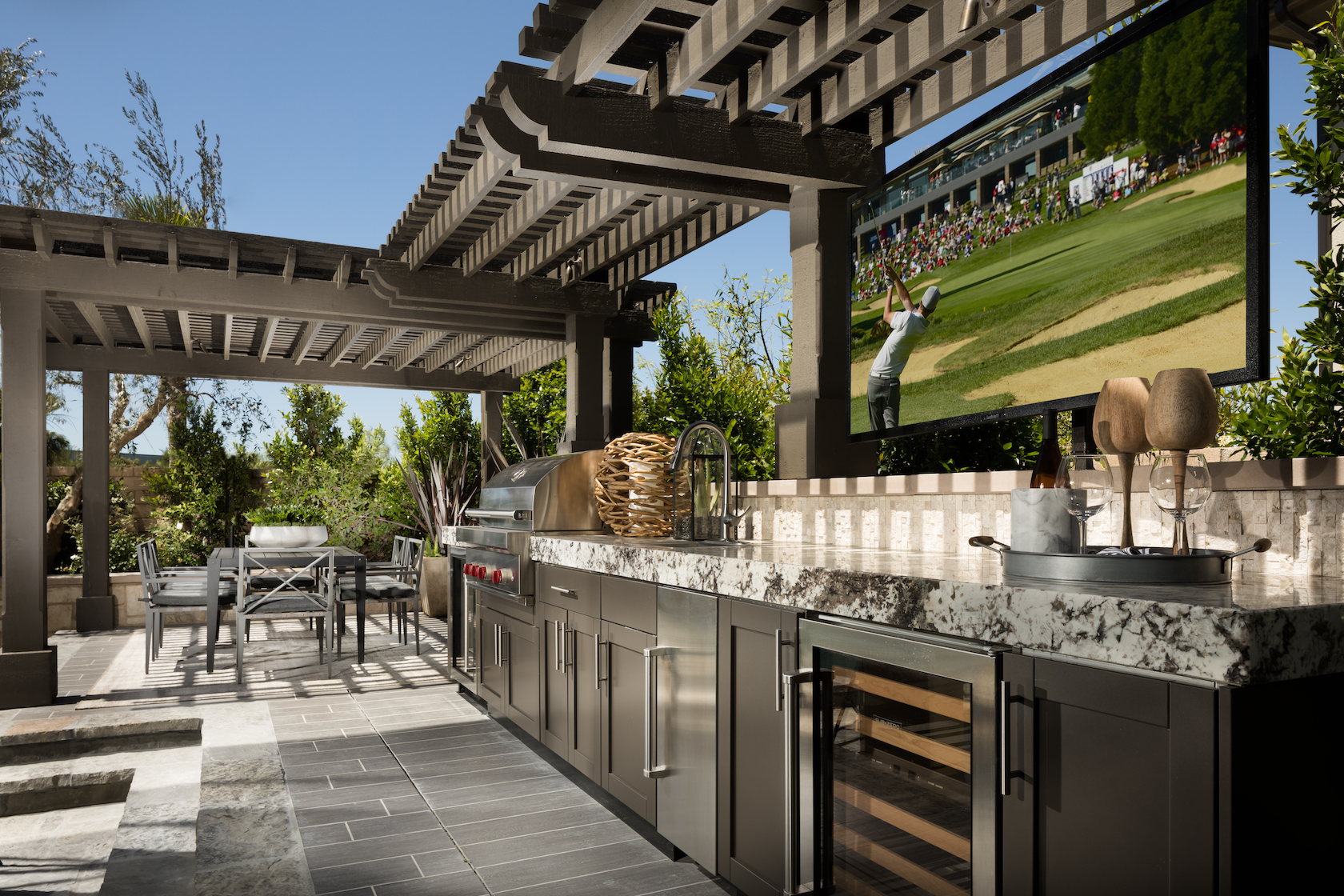 house design with outdoor kitchen