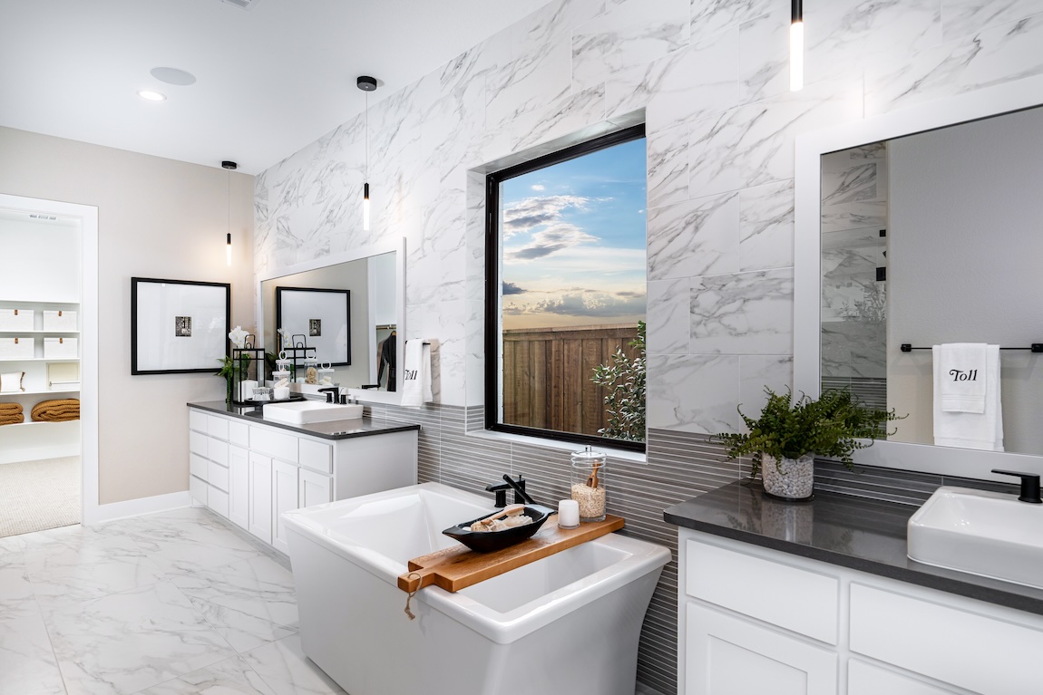 modern white bathroom design with clean lines