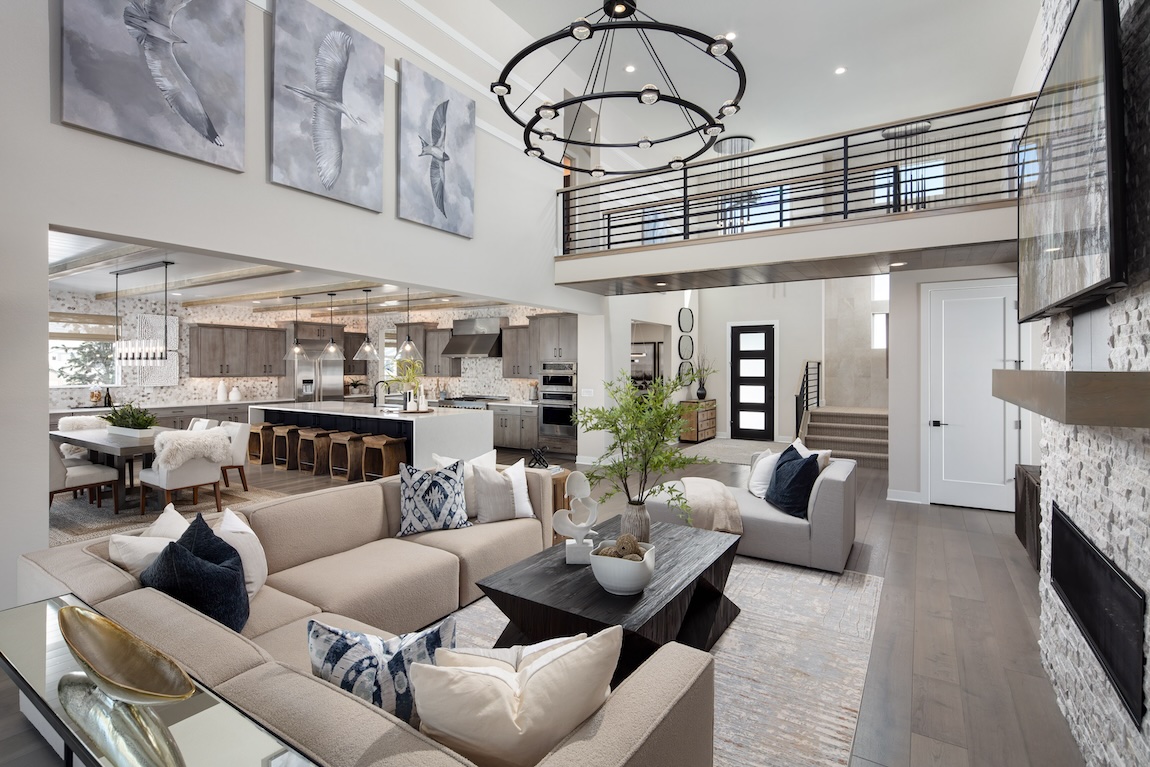 luxe two-story interior featuring modern design in Castle Rock, Colorado