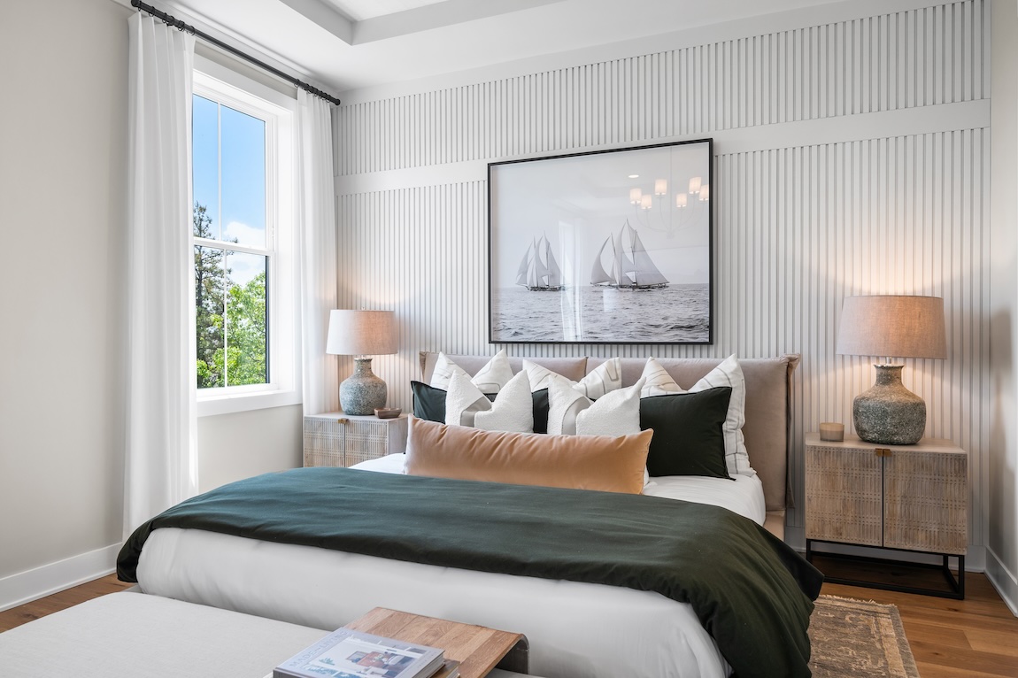 secondary bedroom emphasizing a light color scheme