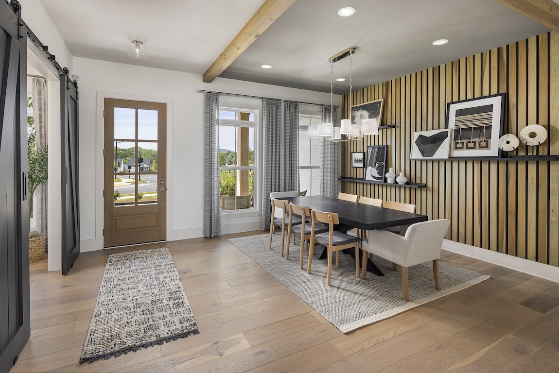 dining space with wood accents