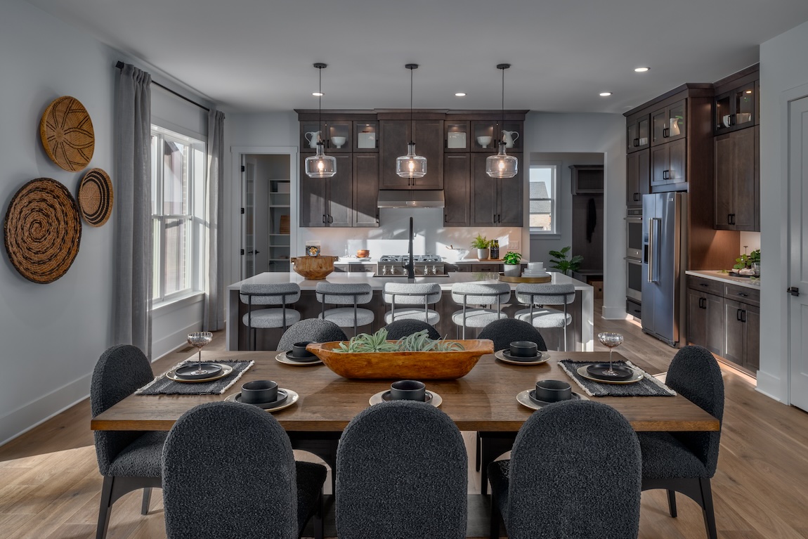 Kitchen island and dining table combo ideal for friendsgiving celebrations