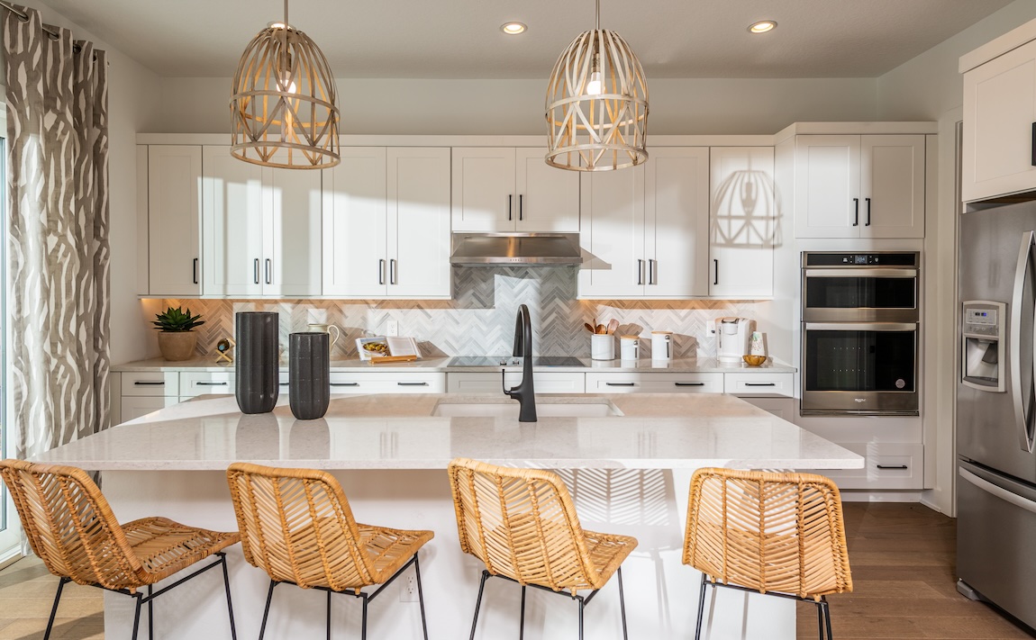 light, airy kitchen with wooden accents